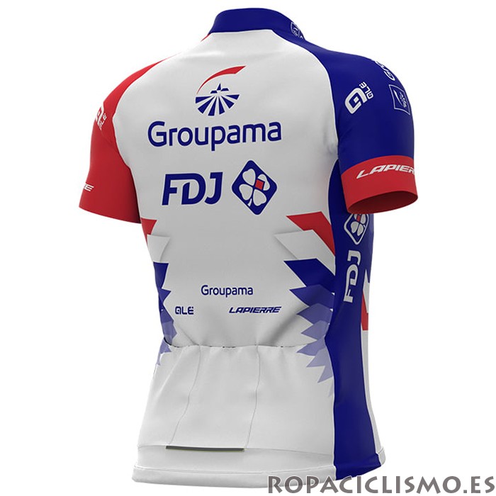 2021 Maillot Groupama-FDJ Tirantes Mangas Cortas Rojo Azul